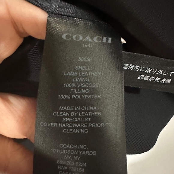 Coach Shrunken Leather Varsity Jacket In Metallic Cadet Blue I Size 2 - Picture 16 of 16